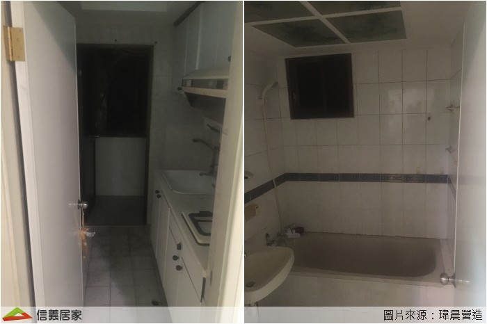 廚房狹小冰箱無法放在廚房內,浴室空間也不大,三件式衛浴僅能滿足最低需求。
