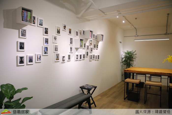 除了我們施做的工項外，店裡的擺設都出自Stark的巧手，他把喜歡的電影海報跟dvd排列出DOSE的店名，轉角的綠色植物、角落的長凳跟邊桌，每一個細節搭配都讓店裡的風格提升，打造獨一無二的DOSE coffee ！ 